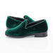 Kid's Green Velvet Dress Loafer Quarter, Heel