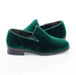 Kid's Green Velvet Dress Loafer Quarter, Heel