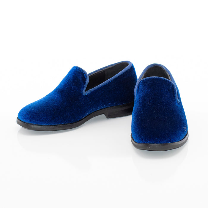 Royal Blue Velvet Kids Loafer