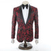Men's Red And Black Slim-Fit Dinner Jacket With Satin Shawl Lapels