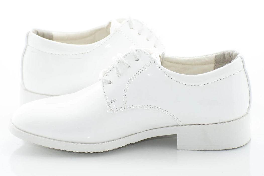 White Patent Leather Kids Derby