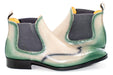 Green and Bone Ombre Leather Chelsea Boot
