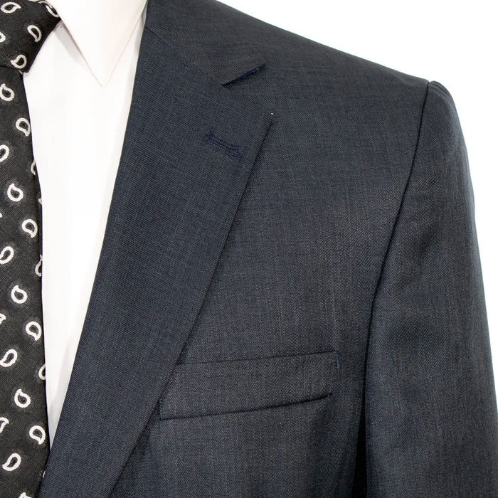 Charcoal Twill 3-Piece Tailored-Fit Suit