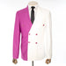 White and Lilac Split-Color 2-Piece Tailored-Fit Wool Suit