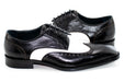 Men's Black And White Wingtip Derby Dress Shoe