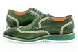 Olive Brogue Leather Lace-Up Derby