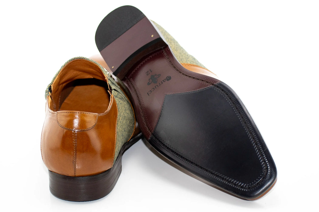 Cognac Button-Up Slip-On Dress Loafer