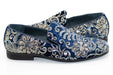 Men's Navy Blue And Rosegold Sequin Dress Loafer