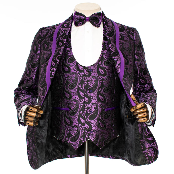 Purple Paisley 3-Piece Tailored-Fit Tuxedo