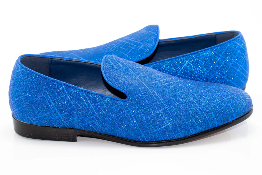 Royal Blue Crosshatch Textured Dress Loafer