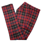 Burgundy Plaid Slim-Fit Dress Pants