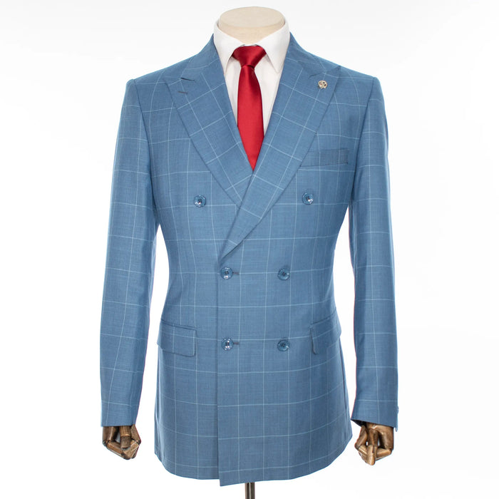 Blue Windowpane 2-Piece Modern-Fit Suit