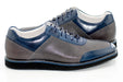 Men's Navy Blue And Gray Leather Modern Dress Sneaker