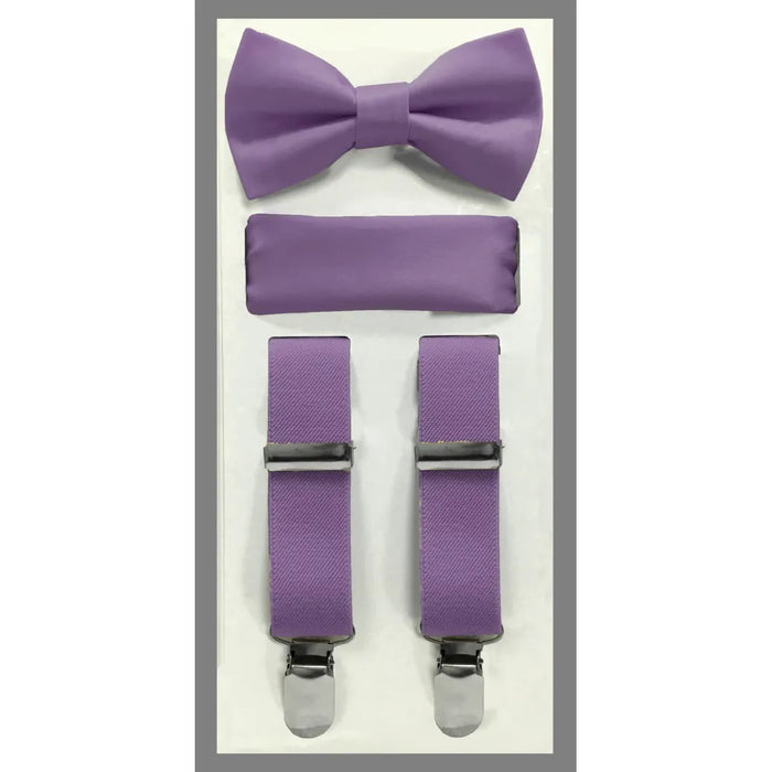 Kid's Clip Suspender Set w/ Bow Tie & Hanky