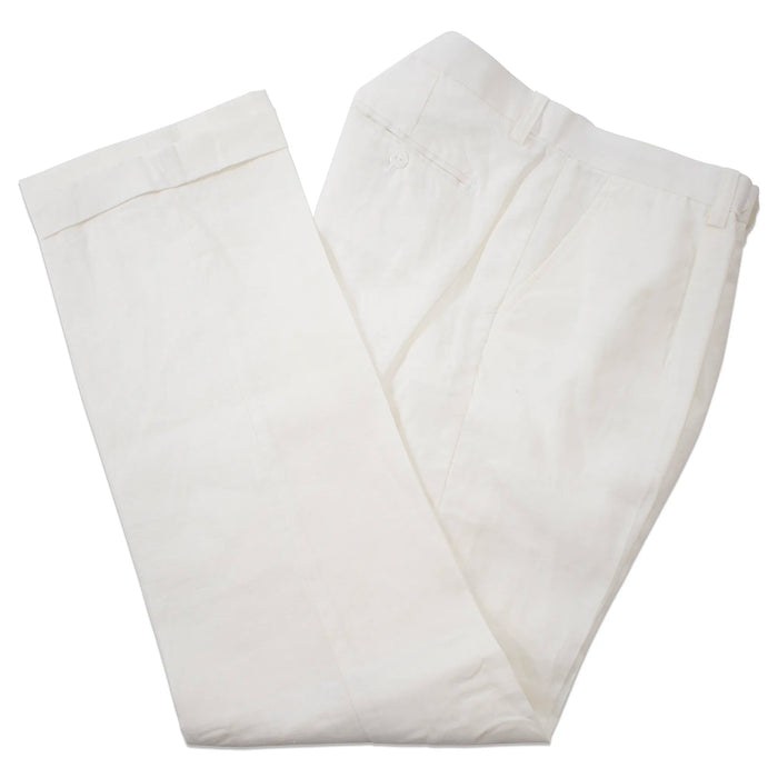 Men's White Linen Dress Pants