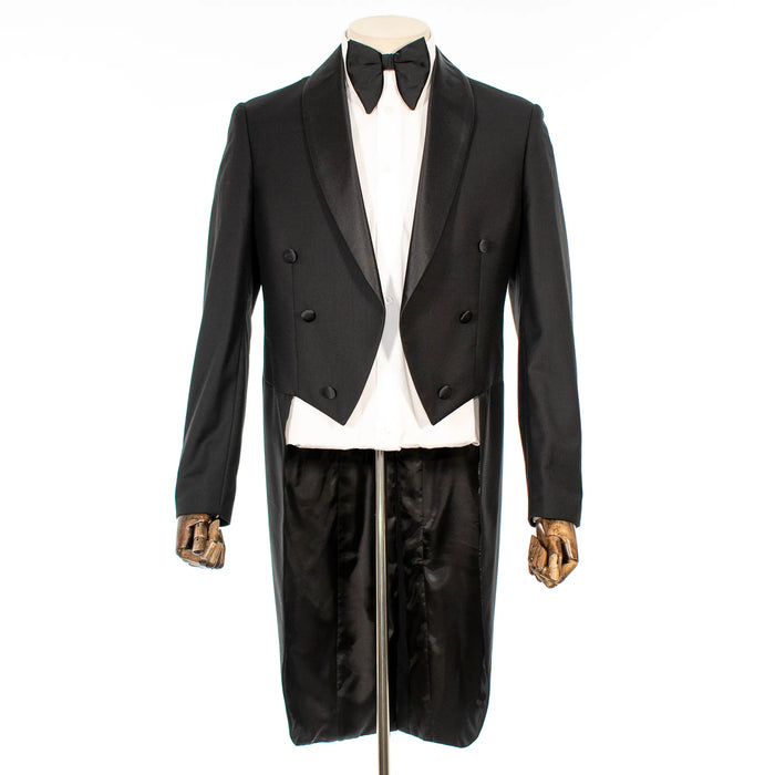 Black 3-Piece Slim-Fit Tailcoat Tuxedo