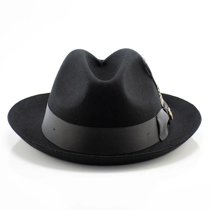 Black Wool Semi Crushable Fedora