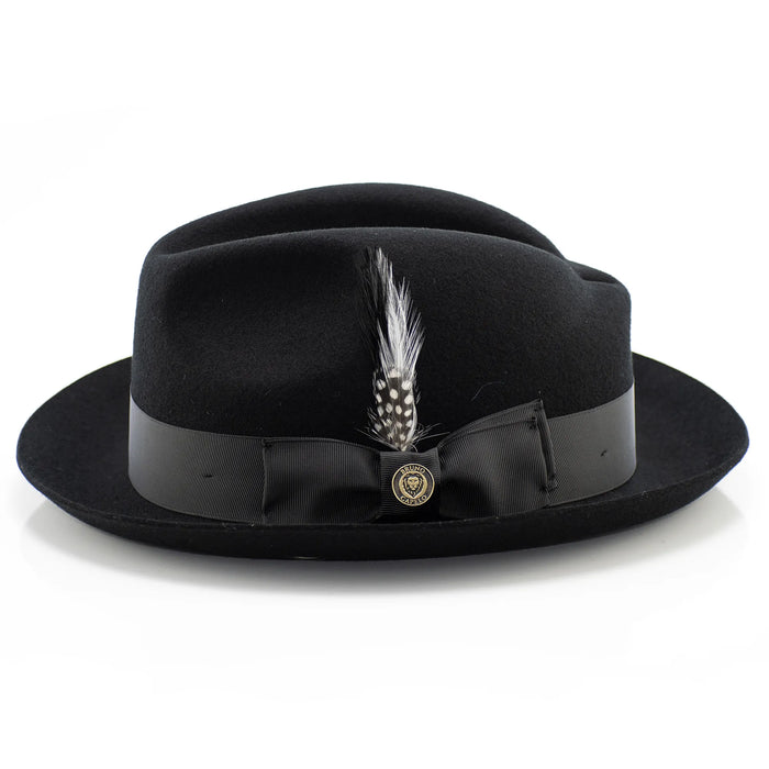 Black Wool Semi Crushable Fedora