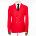 Red Double-Breasted 2-Piece Tailored-Fit Wool Suit