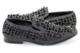 Black Glittered Spiked Loafer