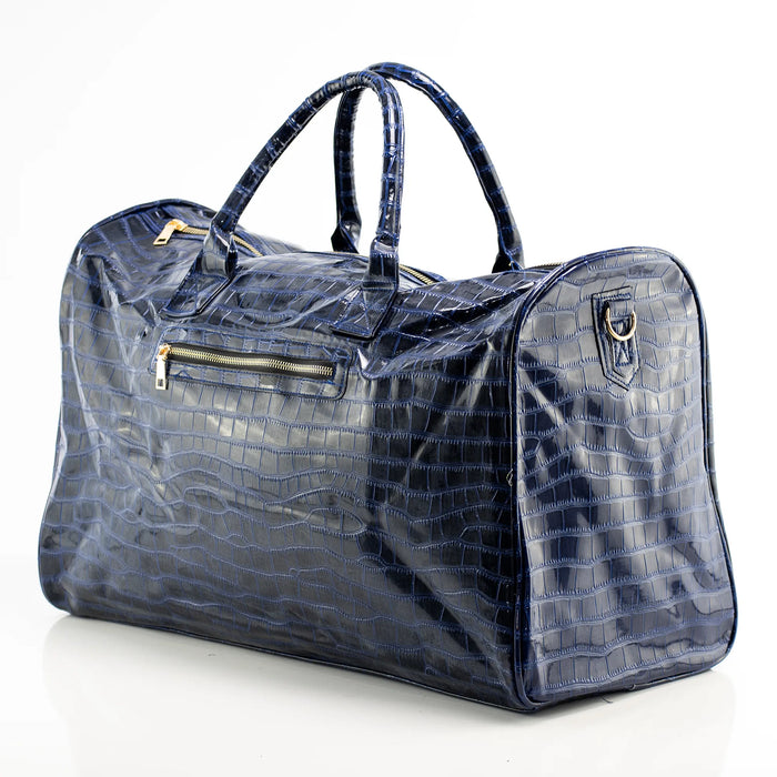 Blue Leather Travel Bag