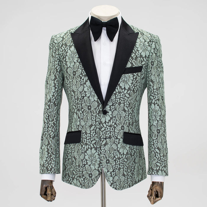 Aqua Lace Slim-Fit Tuxedo Jacket