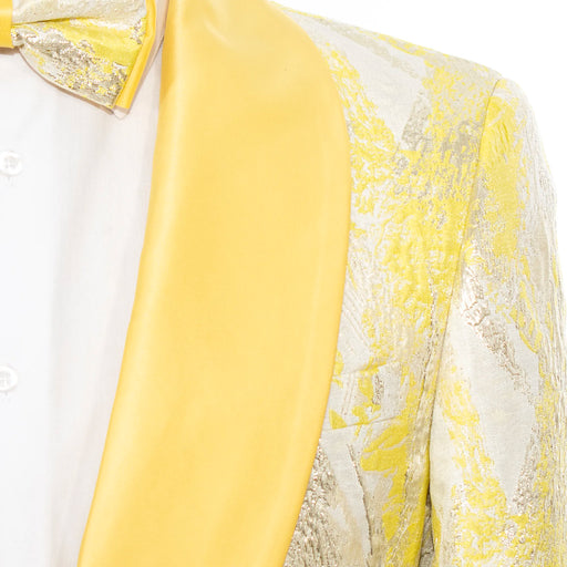 Yellow Marbled Slim-Fit Tuxedo Jacket