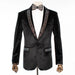 Black Velvet with Rainbow Rhinestones Tailored-Fit Tuxedo Jacket