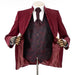 Men's Burgundy Western-Style 3-Piece Tailored-Fit Tuxedo
