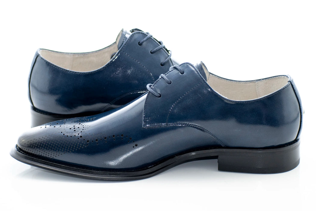 Blue Wingtip Derby Lace-Up