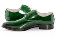 Green Wingtip Derby Lace-Up