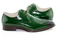 Green Wingtip Derby Lace-Up