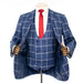 Indigo Blue Plaid 3-Piece Tailored-Fit Suit