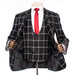 Jet Black Plaid 3-Piece Tailored-Fit Suit