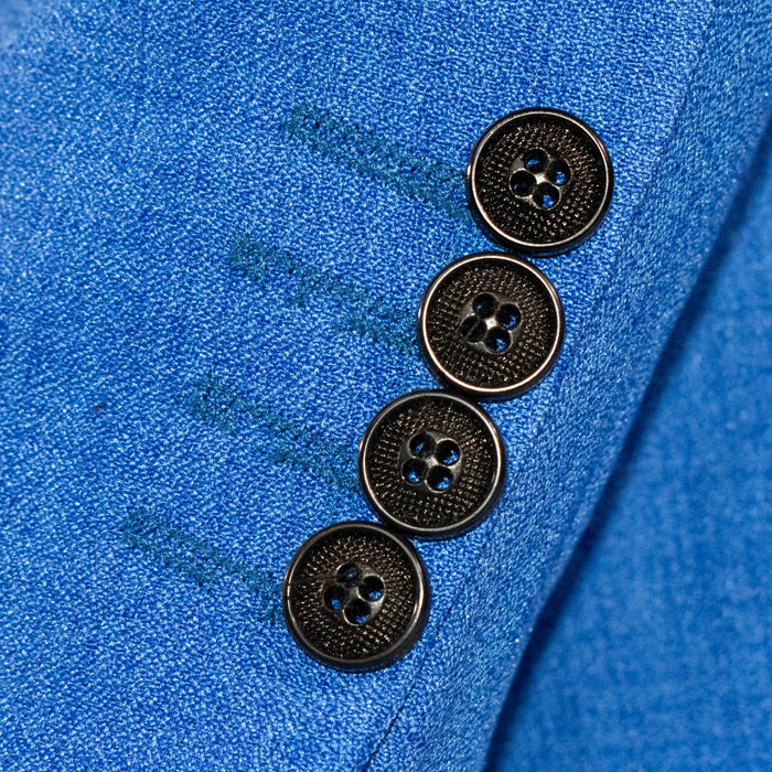 Men's Blue And Black 3-Piece Suit With Peak Lapels