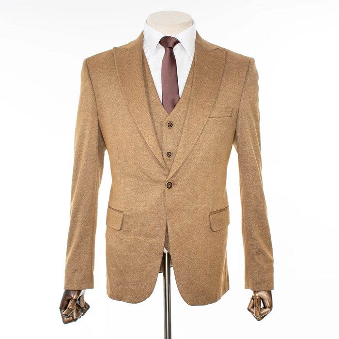 Pierce | Camel 3-Piece Slim-Fit Suit
