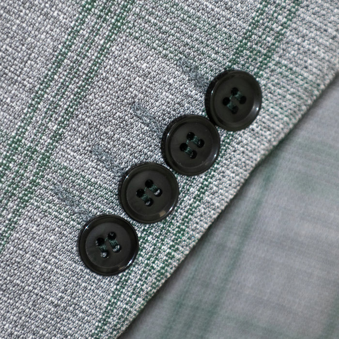 Sage Plaid 3-Piece Tailored-Fit Suit