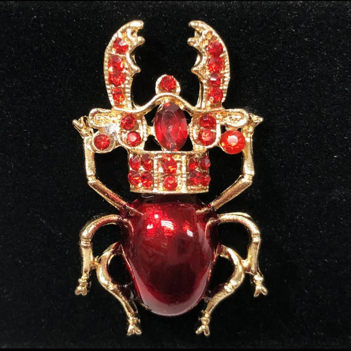 Jeweled Scarab Lapel Pin