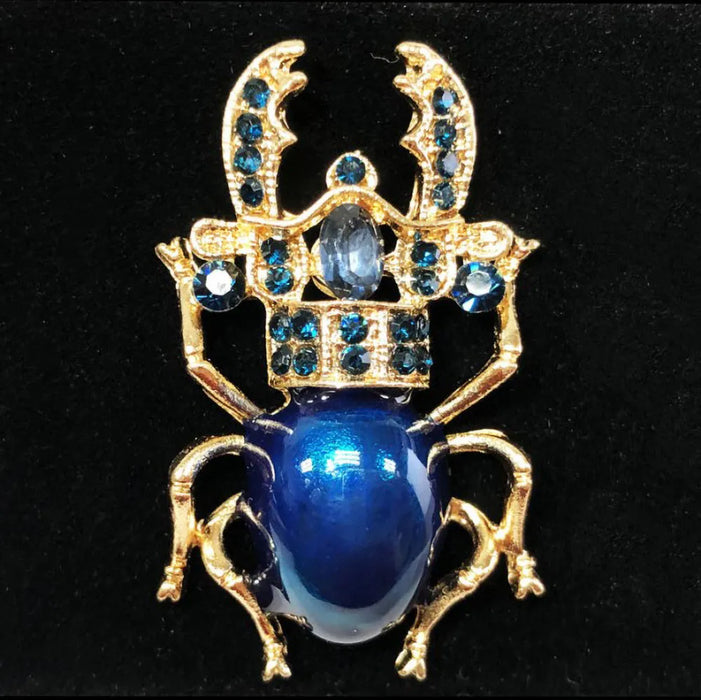 Jeweled Scarab Lapel Pin