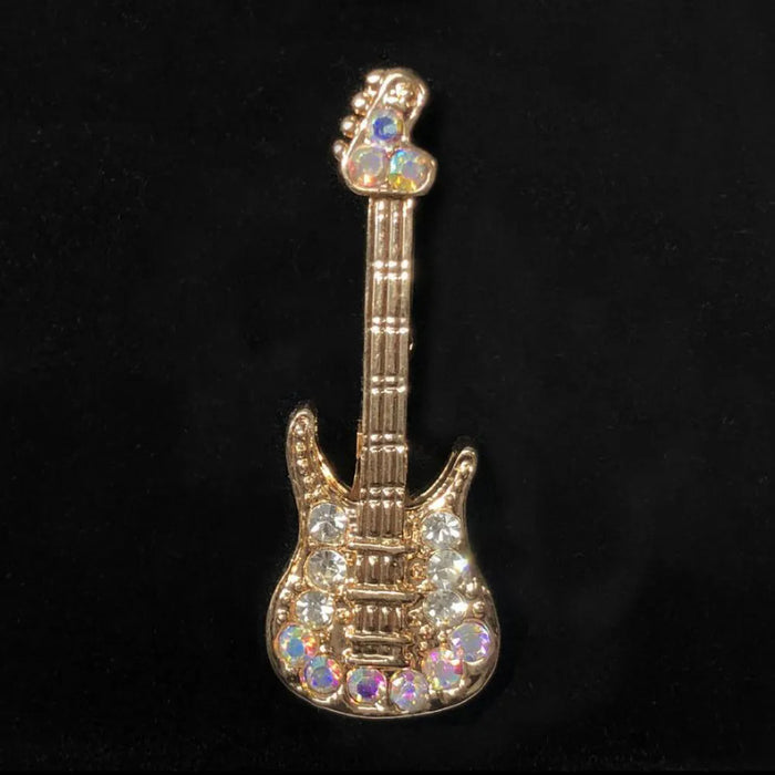 Jeweled Guitar Lapel Pin
