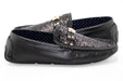 Black Sequined Driver Loafer with Gold Bit