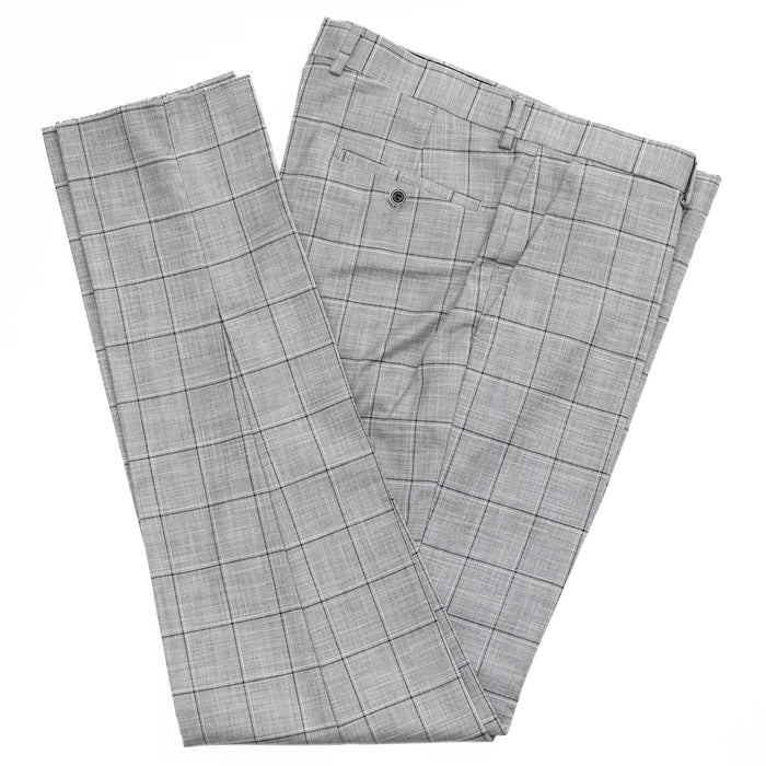 Gray Windowpane Plaid 2-Piece Tailored-Fit Suit