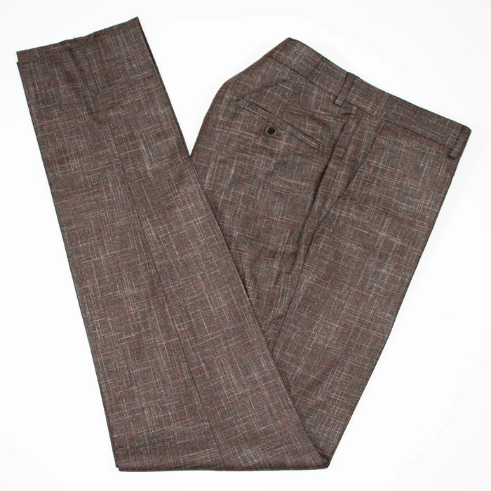 Brown Dupplin-Check 2-Piece Tailored-Fit Suit