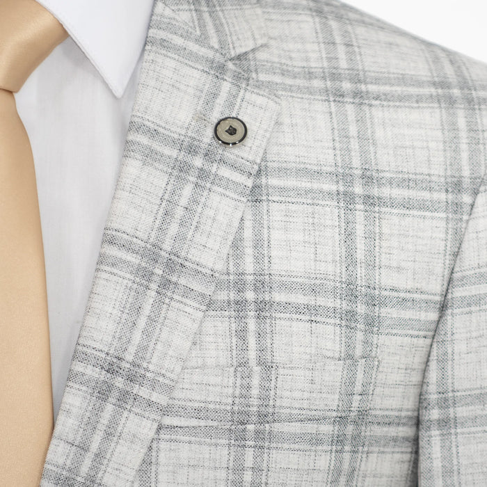 Natural Plaid 2-Piece Tailored-Fit Suit