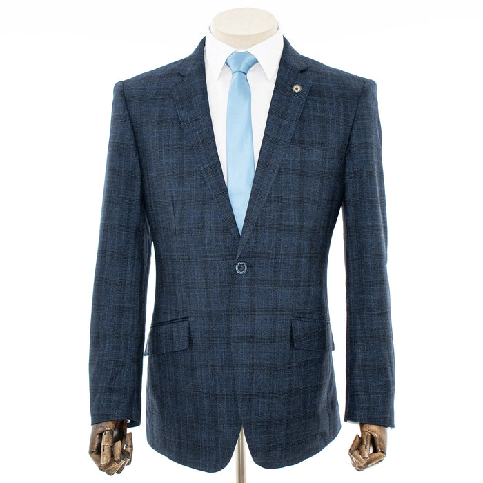 Sapphire Plaid 2-Piece Tailored-Fit Suit