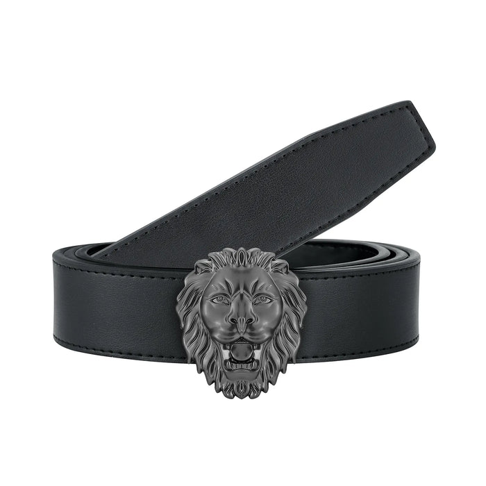 Black Roaring Lion Belt Buckle