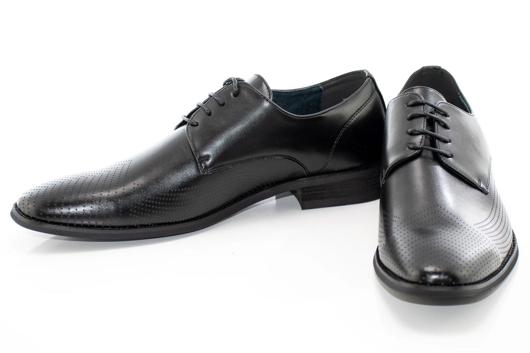 Black Perforated Derby Lace-Up