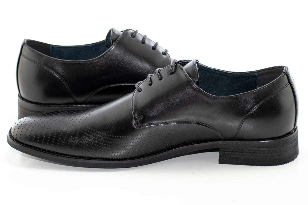 Black Perforated Derby Lace-Up