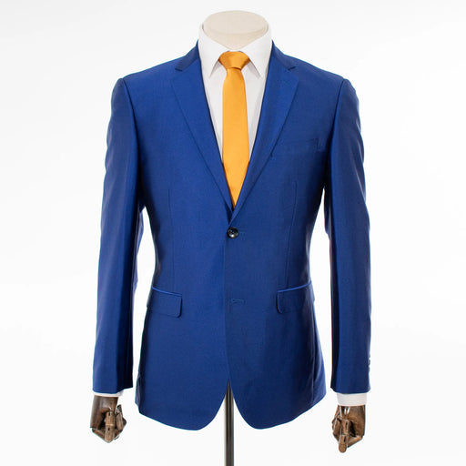Men's Royal Blue Sharkskin 2-Piece Slim-Fit Suit