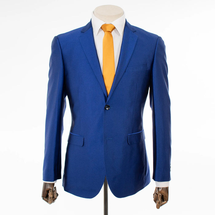 Men's Royal Blue Sharkskin 2-Piece Slim-Fit Suit